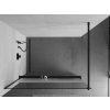 MEXEN/S - KIOTO Sprchová zástěna WALK-IN s poličkou a držákem ručníků 100 x 200, transparent/matné sklo 8 mm, černá 800-100-121-70-35