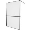 MEXEN/S - KIOTO Sprchová zástěna WALK-IN s poličkou a držákem ručníků 100 x 200, transparent/černá 8 mm, černá 800-100-121-70-70