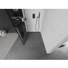 MEXEN/S - KIOTO Sprchová zástěna WALK-IN s poličkou a držákem ručníků 100 x 200, transparent/černá 8 mm, černá 800-100-121-70-77