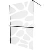 MEXEN/S - KIOTO Sprchová zástěna WALK-IN s poličkou a držákem ručníků 80 x 200, transparent/bílý dekor 8 mm, černá 800-080-121-70-97