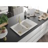 MEXEN/S - Gaspar granitový dřez 1.5 s odkapávačem včetně baterie Carla, bílá 6507-20-670700-50