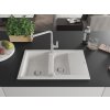 MEXEN/S - Gaspar granitový dřez 1.5 s odkapávačem včetně baterie Flora, bílá 6507-20-670401-00