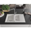 MEXEN/S - Gaspar granitový dřez 1.5 s odkapávačem včetně baterie Flora, bílá 6507-20-670401-06