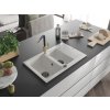 MEXEN/S - Gaspar granitový dřez 1.5 s odkapávačem včetně baterie Flora, bílá 6507-20-670401-57-B