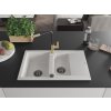 MEXEN/S - Gaspar granitový dřez 1.5 s odkapávačem včetně baterie Flora, bílá 6507-20-670401-57-B