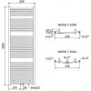 MEXEN/S - Ares radiátor + topná tyč 1800 x 600 mm, 900 W, bílá W102-1800-600-2900-20
