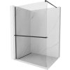MEXEN/S - Kioto+ Sprchová zástěna WALK-IN s poličkou a držákem ručníků 105 x 200, transparent, černá 800-105-121-70-00