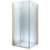 MEXEN/S - Lima sprchový kout zalamovací 100x100, sklo transparent, zlatá + vanička 856-100-100-50-00-4010