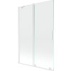 MEXEN/S - Velar Dvoukřídlá posuvná vanová zástěna 120 x 150 cm, transparent, bílá 896-120-000-01-20
