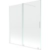 MEXEN/S - Velar Dvoukřídlá posuvná vanová zástěna 150 x 150 cm, transparent, bílá 896-150-000-01-20