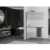 MEXEN/S - Kioto+ L Sprchová zástěna WALK-IN s poličkou a držákem ručníků 120 x 200 cm, transparent/dekor, černá - 800-120-123-70-30 800-120-123-70-35