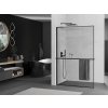 MEXEN/S - Kioto+ L Sprchová zástěna WALK-IN s poličkou a držákem ručníků 90 x 200 cm, černý vzor, černá 800-090-123-70-70