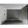 MEXEN/S - Kioto+ Sprchová zástěna WALK-IN s poličkou a držákem ručníků 90 x 200 cm, grafit, zlatá kartáčovaná 800-090-121-55-40