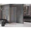 MEXEN/S - Velar Sprchová zástěna posuvná Walk-in 100 x 200 cm, dekor 8 mm, měď kartáčovaná 871-100-000-33-65