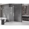 MEXEN/S - Velar Sprchová zástěna posuvná Walk-in 130 x 200 cm, dekor 8 mm, bílá 871-130-000-33-20