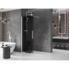 MEXEN/S - Velar Sprchová zástěna posuvná Walk-in 150 x 200 cm, grafit 8 mm, bílá 871-150-000-43-20