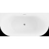 MEXEN/S - Oval vana volně stojící 150 x 75 cm, bílá, sifon a přepad chrom 52671507500-01