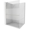MEXEN/S - Kioto+ L Sprchová zástěna WALK-IN s poličkou a držákem ručníků 80 x 200 cm, transparent/dekor, nikl kartáčovaná 800-080-123-97-35