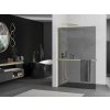 MEXEN/S - Kioto+ L Sprchová zástěna WALK-IN s poličkou a držákem ručníků 90 x 200 cm, grafit, zlatá 800-090-123-50-40