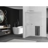 MEXEN/S - Kioto+ L Sprchová zástěna WALK-IN s poličkou a držákem ručníků 90 x 200 cm, proužky, nikl kartáčovaná 800-090-123-97-09