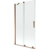 MEXEN/S - Velar Dvoukřídlá posuvná vanová zástěna 100 x 150 cm, transparent, růžové zlato 896-100-000-01-60