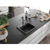 MEXEN/S - Milo granitový dřez 1-miska včetně baterie Flora, černá 6505-77-670401-07-B