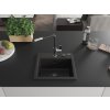 MEXEN/S - Milo granitový dřez 1-miska včetně baterie Flora, černá 6505-77-670401-07-B