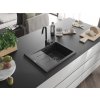 MEXEN/S - Ben granitový dřez 1 s odkapávačem pravý 600 x 500 mm, černá kropenatá, sifon černá 6523605000-76-B