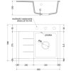 MEXEN/S - Ben granitový dřez 1 s odkapávačem pravý 600 x 500 mm, černá kropenatá, sifon černá 6523605000-76-B