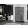 MEXEN/S - Kioto+ L Sprchová zástěna WALK-IN s poličkou a držákem ručníků 90 x 200 cm, grafit, nikl kartáčovaná 800-090-123-97-40