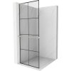 MEXEN/S - Kioto+ L Sprchová zástěna WALK-IN s poličkou a držákem ručníků 90 x 200 cm, černý vzor, nikl kartáčovaná 800-090-123-97-77