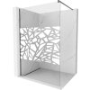 MEXEN/S - Kioto Sprchová zástěna Walk-in 120 x 200, bílý vzor 8 mm, grafit kartáčovaná 800-120-101-66-85