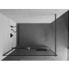 MEXEN/S - Kioto+ Sprchová zástěna s poličkou WALK-IN 70 x 200 cm, černá vzor, grafit kartáčovaná 800-070-121-66-70