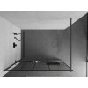 MEXEN/S - Kioto+ Sprchová zástěna s poličkou WALK-IN 80 x 200 cm, černá vzor, grafit kartáčovaná 800-080-121-66-78