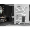 MEXEN/S - Kioto+ Sprchová zástěna WALK-IN s poličkou a držákem ručníků 100 x 200 cm, bílý vzor, grafit kartáčovaná 800-100-121-66-97