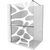 MEXEN/S - Kioto+ Sprchová zástěna WALK-IN s poličkou a držákem ručníků 110 x 200 cm, bílý vzor, grafit kartáčovaná 800-110-121-66-97