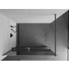 MEXEN/S - Kioto+ Sprchová zástěna WALK-IN s poličkou a držákem ručníků 100 x 200 cm, zrcadlová, grafit kartáčovaná 800-100-121-66-50