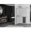 MEXEN/S - Kioto+ Sprchová zástěna WALK-IN s poličkou a držákem ručníků 90 x 200 cm, proužky, grafit kartáčovaná 800-090-121-66-09