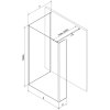 MEXEN/S - Kioto Sprchová zástěna WALK-IN 100 x 85 x 40 cm, transparent, grafit kartáčovaná 800-100-085-221-66-00-040