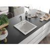 MEXEN/S - Vito granitový dřez 1-miska včetně baterie Flora, bílá 6503-20-670401-07