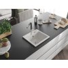 MEXEN/S - Milo granitový dřez 1-miska včetně baterie Flora, bílá 6505-20-670401-07
