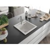 MEXEN/S - Vito granitový dřez 1-miska včetně baterie Flora, bílá 6503-20-670401-06