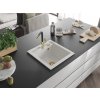 MEXEN/S - Vito granitový dřez 1-miska včetně baterie Flora, bílá 6503-20-670401-57-G