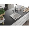MEXEN/S - Milo granitový dřez 1-miska včetně baterie Flora, bílá 6505-20-670401-07-B