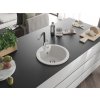 MEXEN/S - Diego granitový dřez 1-miska včetně baterie Flora, bílá 6512-20-670401-07