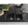 MEXEN/S - Tomas granitový dřez 2-bowl včetně baterie Duero, černá/srebrny metalik 6516-73-671600-70