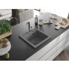 MEXEN/S - Vito granitový dřez 1-miska včetně baterie Flora, šedá 6503-71-670401-07-B