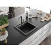 MEXEN/S - Vito granitový dřez 1-miska včetně baterie Flora, černá/stříbrná metalik 6503-73-670401-57-B