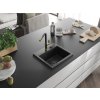 MEXEN/S - Milo granitový dřez 1-miska včetně baterie Flora, černá/stříbrná metalik 6505-73-670401-57-B
