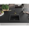 MEXEN/S - Milo granitový dřez 1-miska včetně baterie Flora, černá/stříbrná metalik 6505-73-670401-57-B